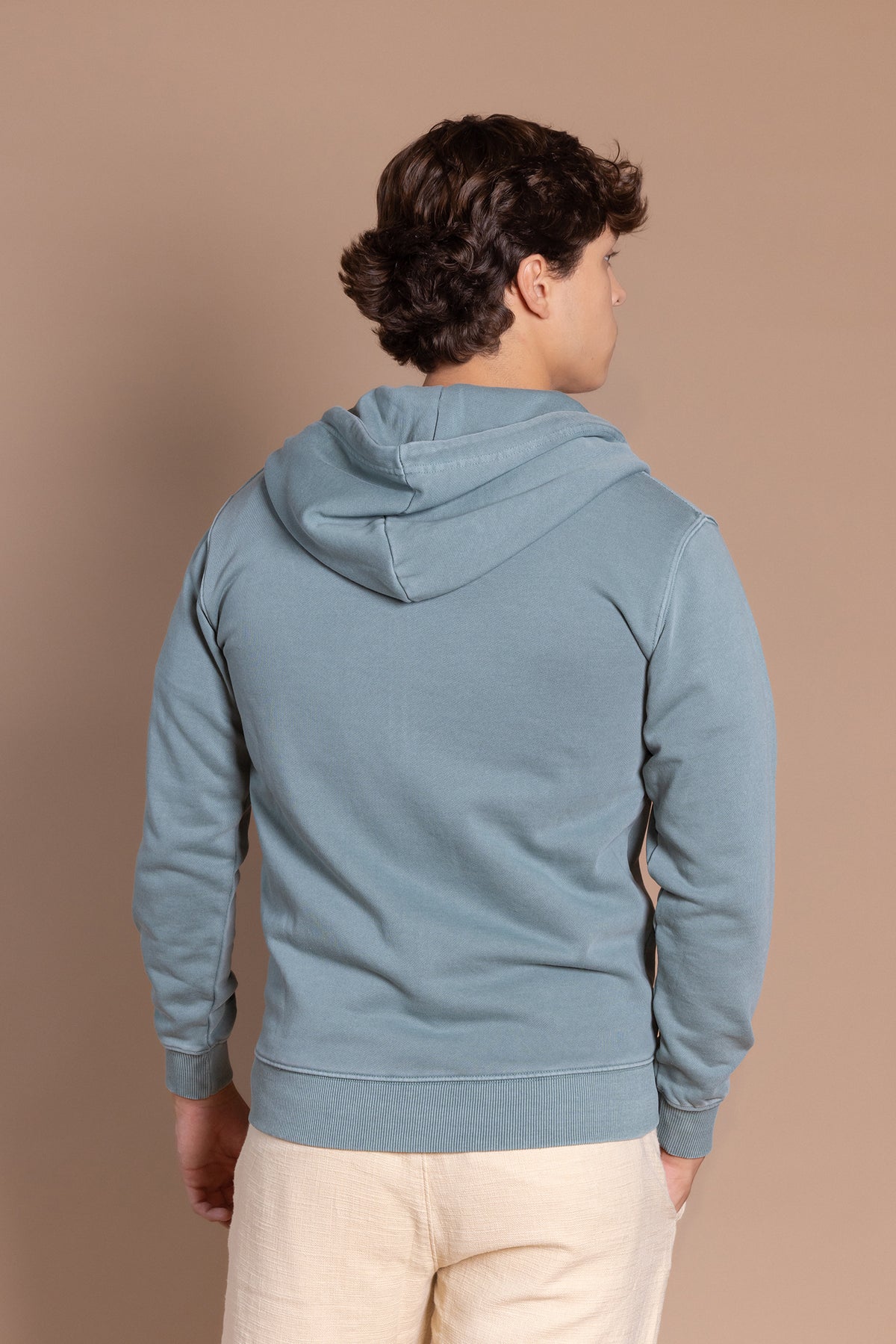 Sudadera Lavada Cremallera Verde | Florencia