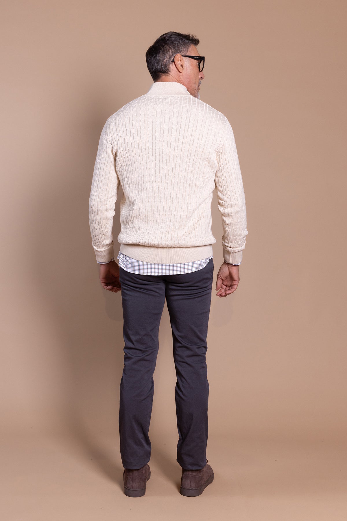 Jersey Ochos Media Cremallera Crema