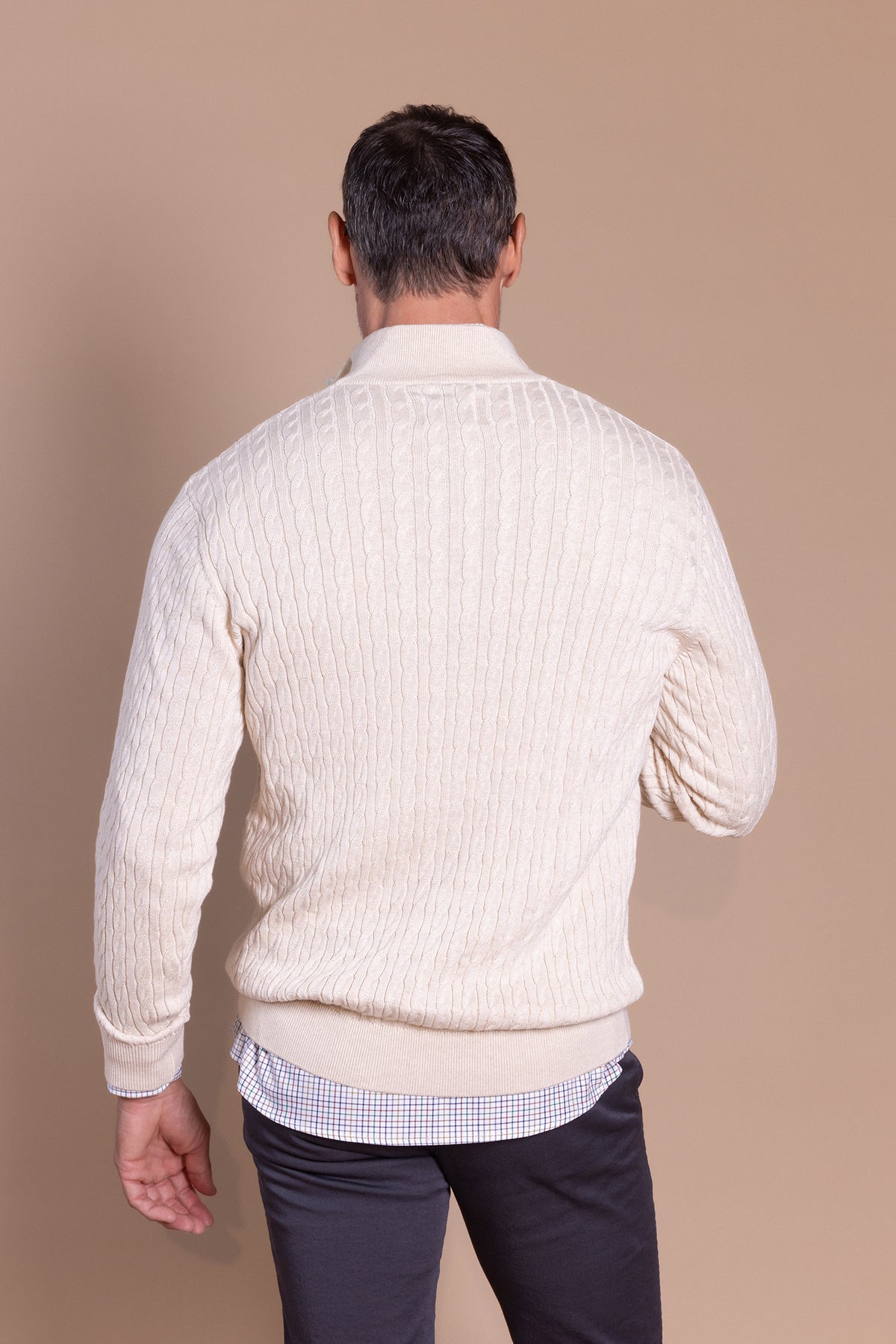 Jersey Ochos Media Cremallera Crema