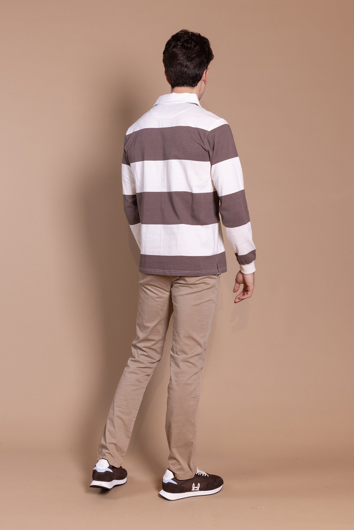 Polo Rugby Marrón Crema