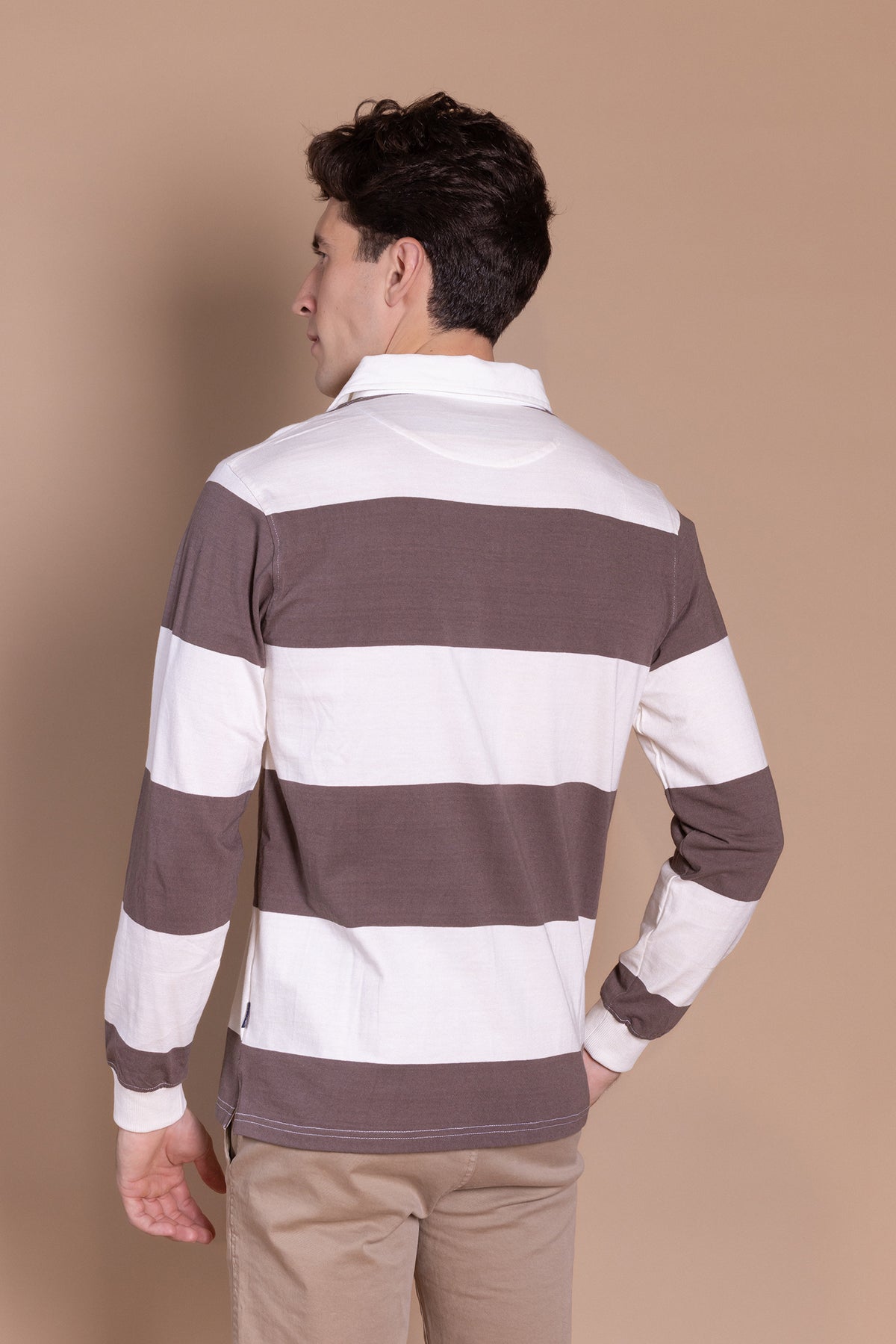 Polo Rugby Marrón Crema