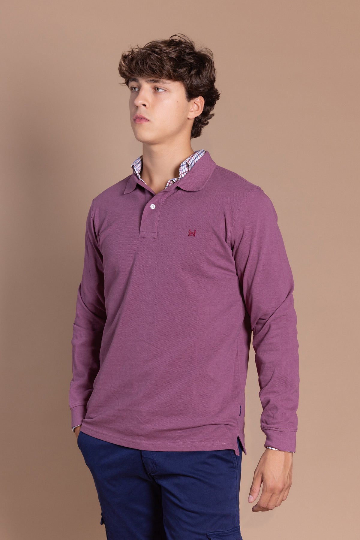 Polo Básico Manga Larga | Malva Oscuro