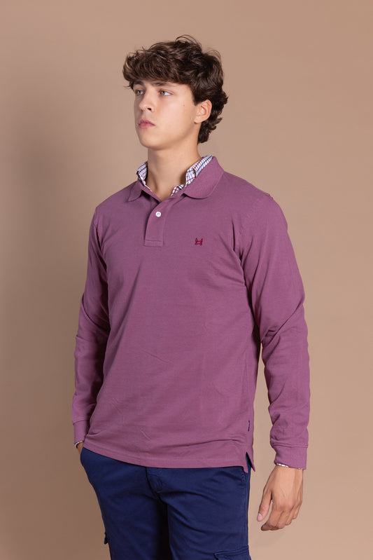 Polo Básico Manga Larga | Malva Oscuro