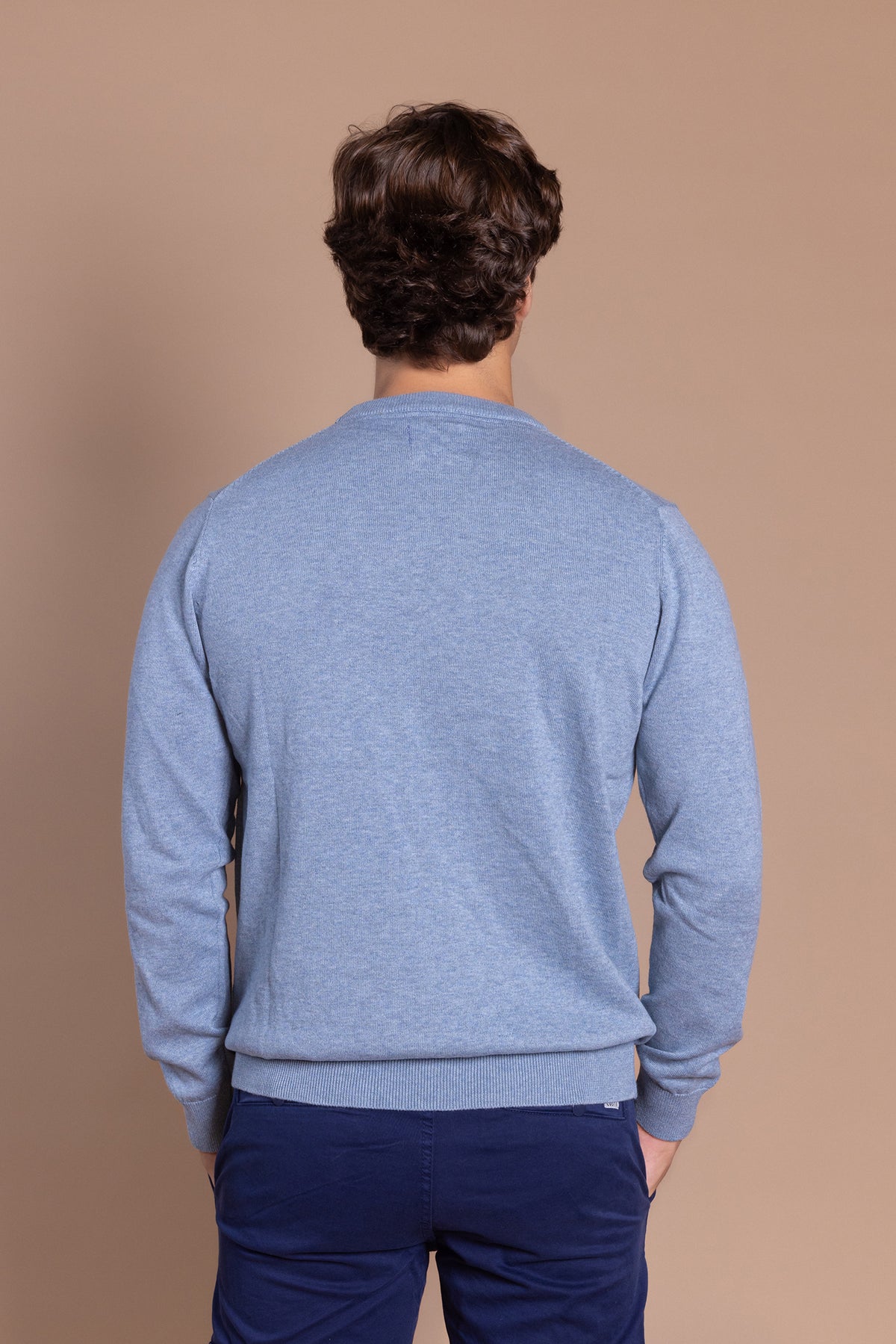 Jersey Básico Cuello Redondo Azul Celeste