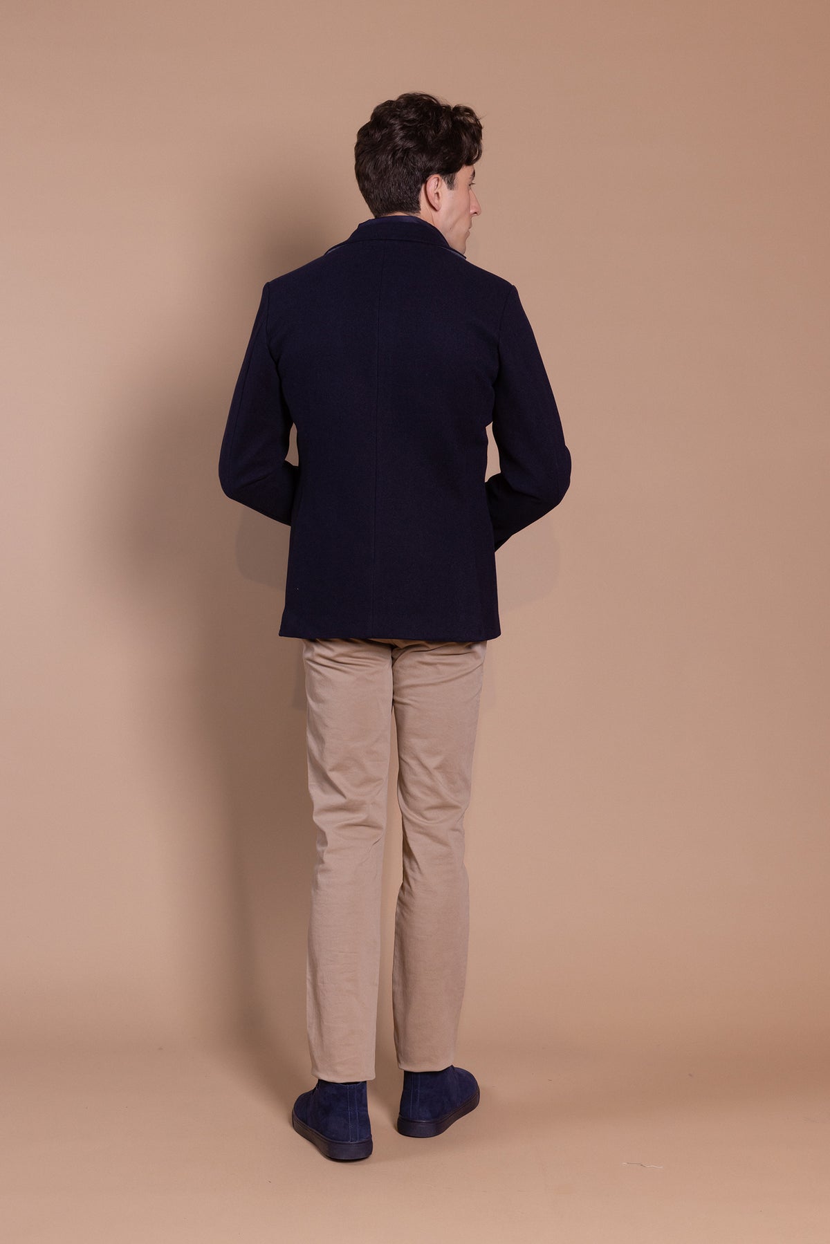 Americana Con Chaleco Desmontable Azul Marino