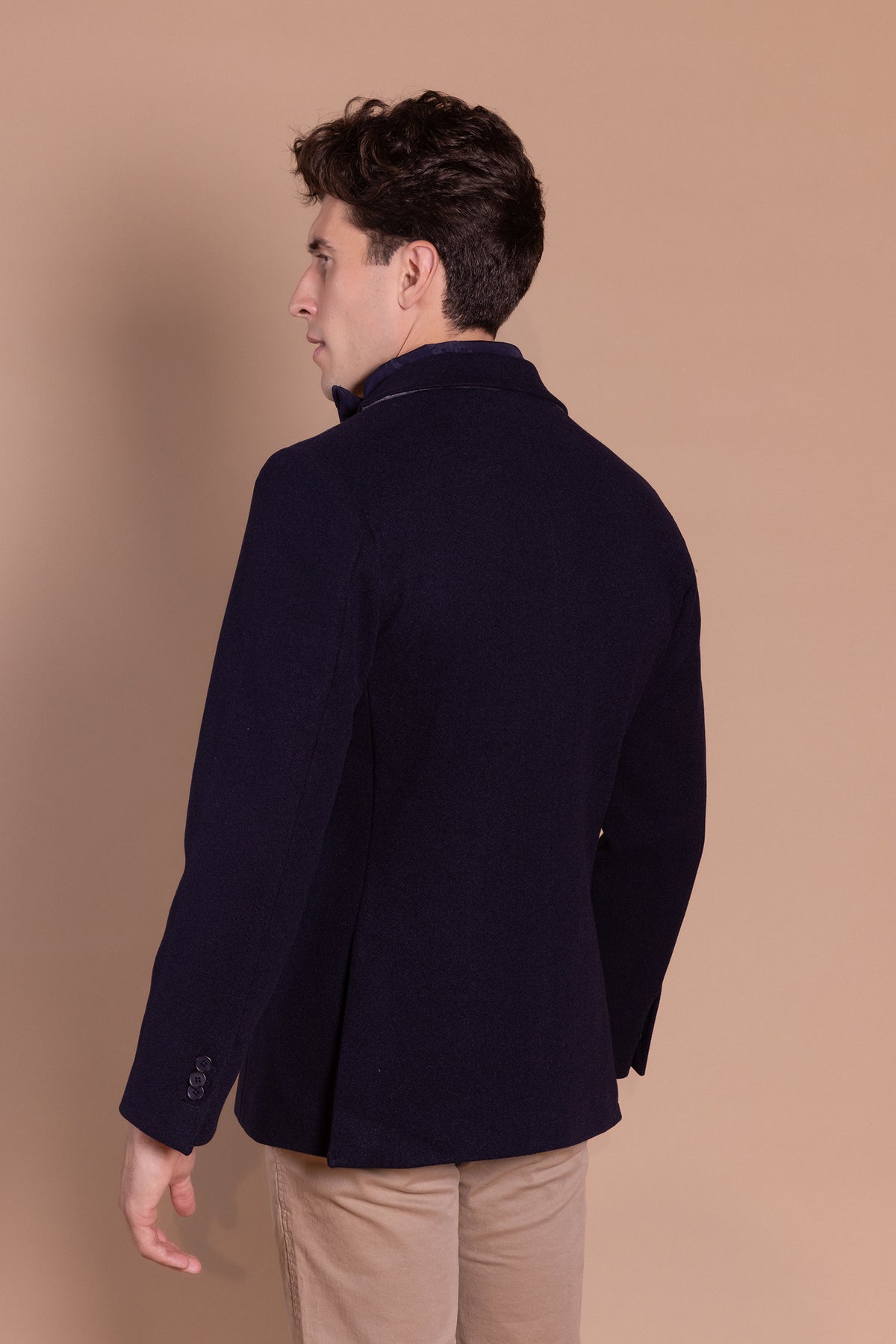 Americana Con Chaleco Desmontable Azul Marino