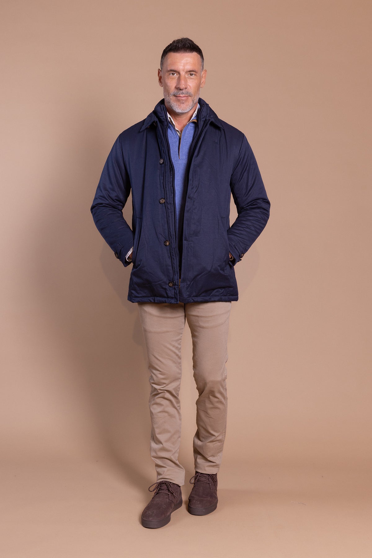 Gabardina Desmontable Azul Marino