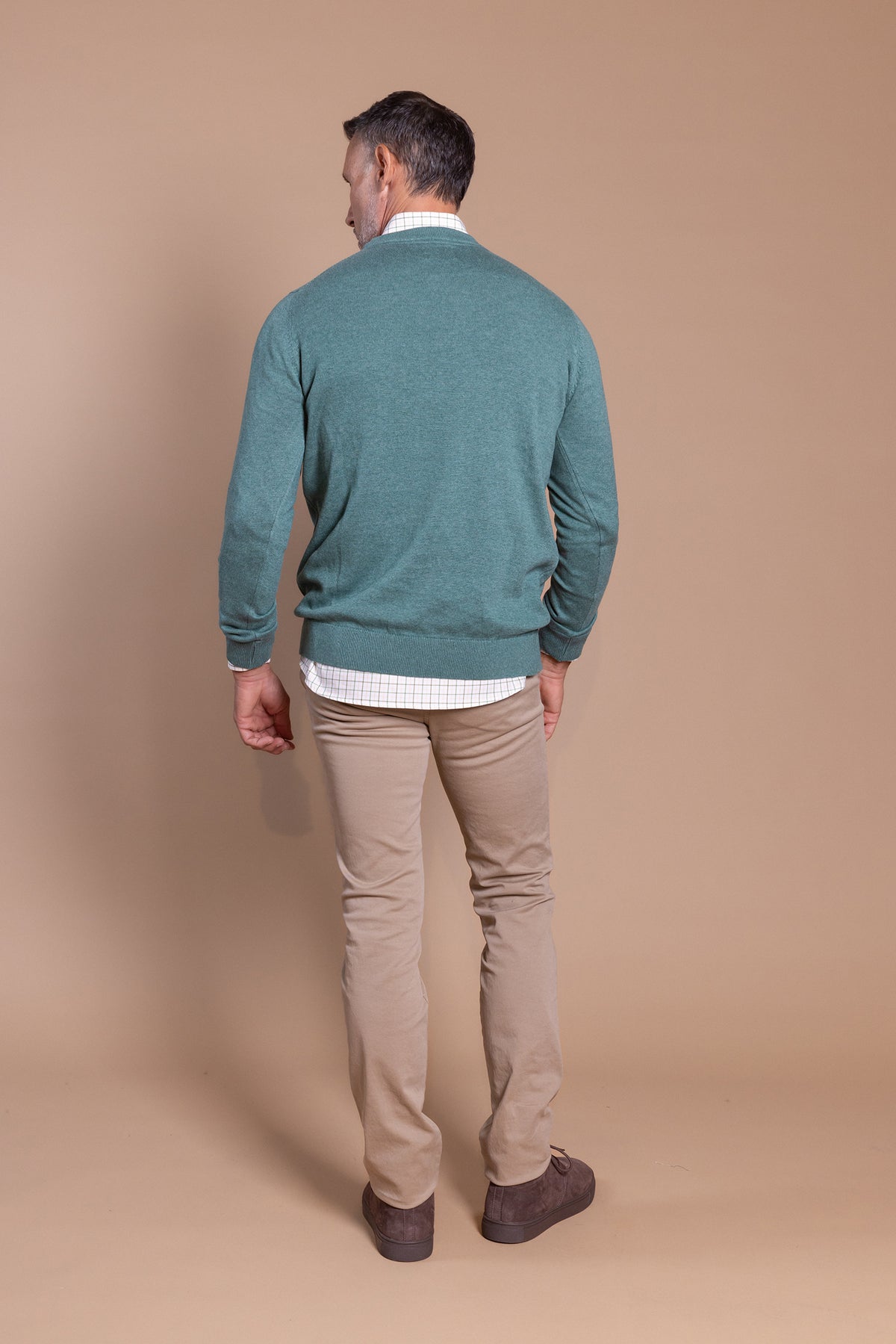 Jersey Básico Cuello Redondo Verde Medio