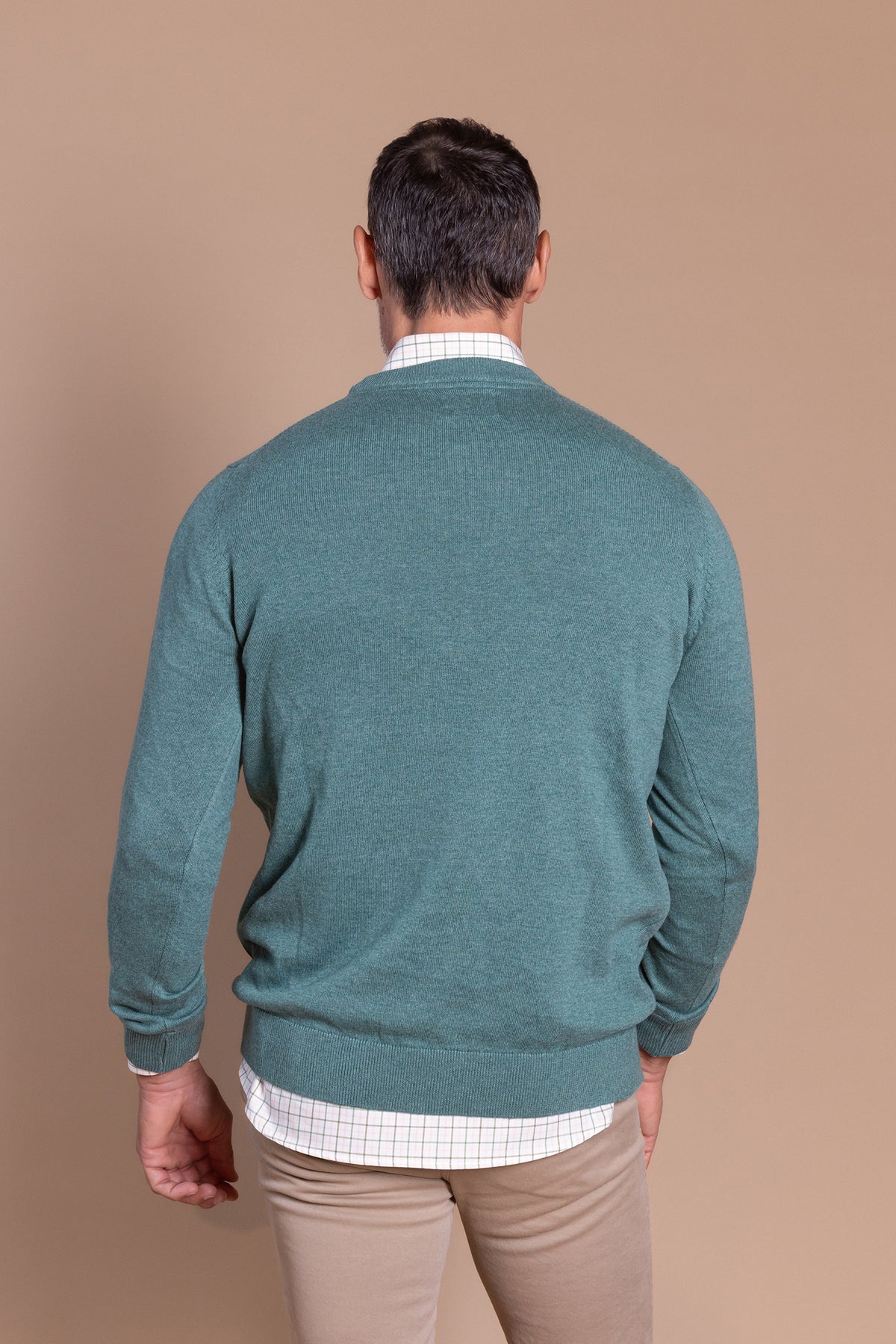 Jersey Básico Cuello Redondo Verde Medio