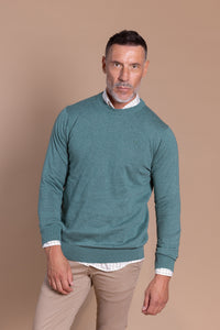 Jersey Básico Cuello Redondo Verde Medio