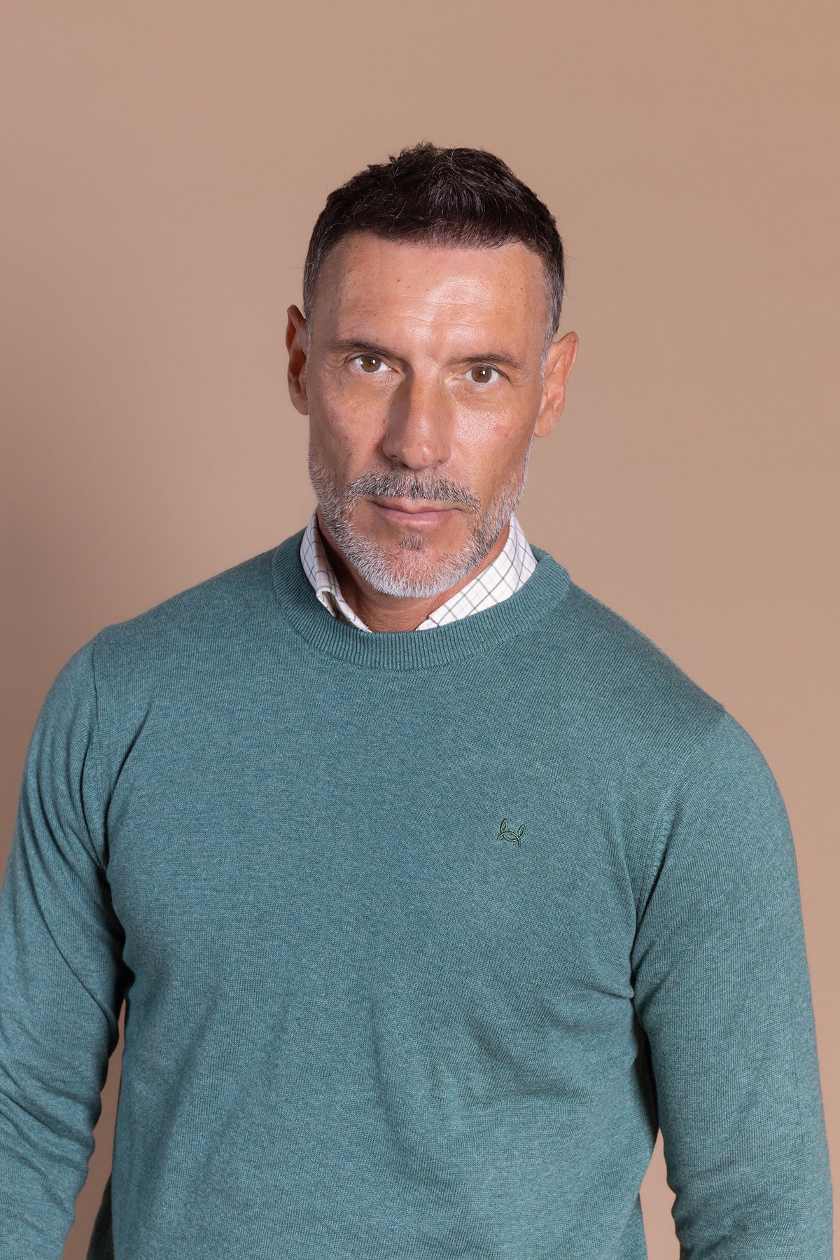 Jersey Básico Cuello Redondo Verde Medio