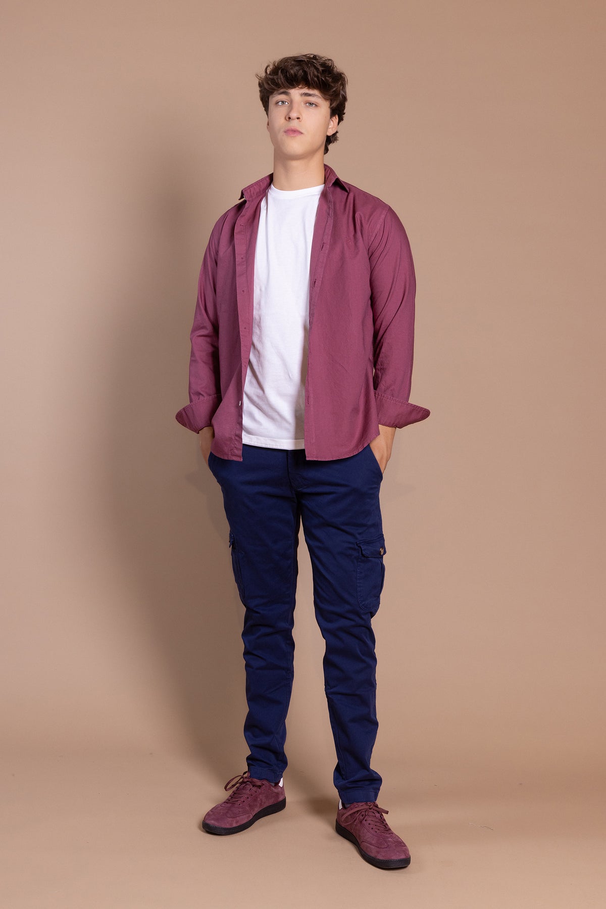 Camisa Oxford Burdeos | Garment Dyed