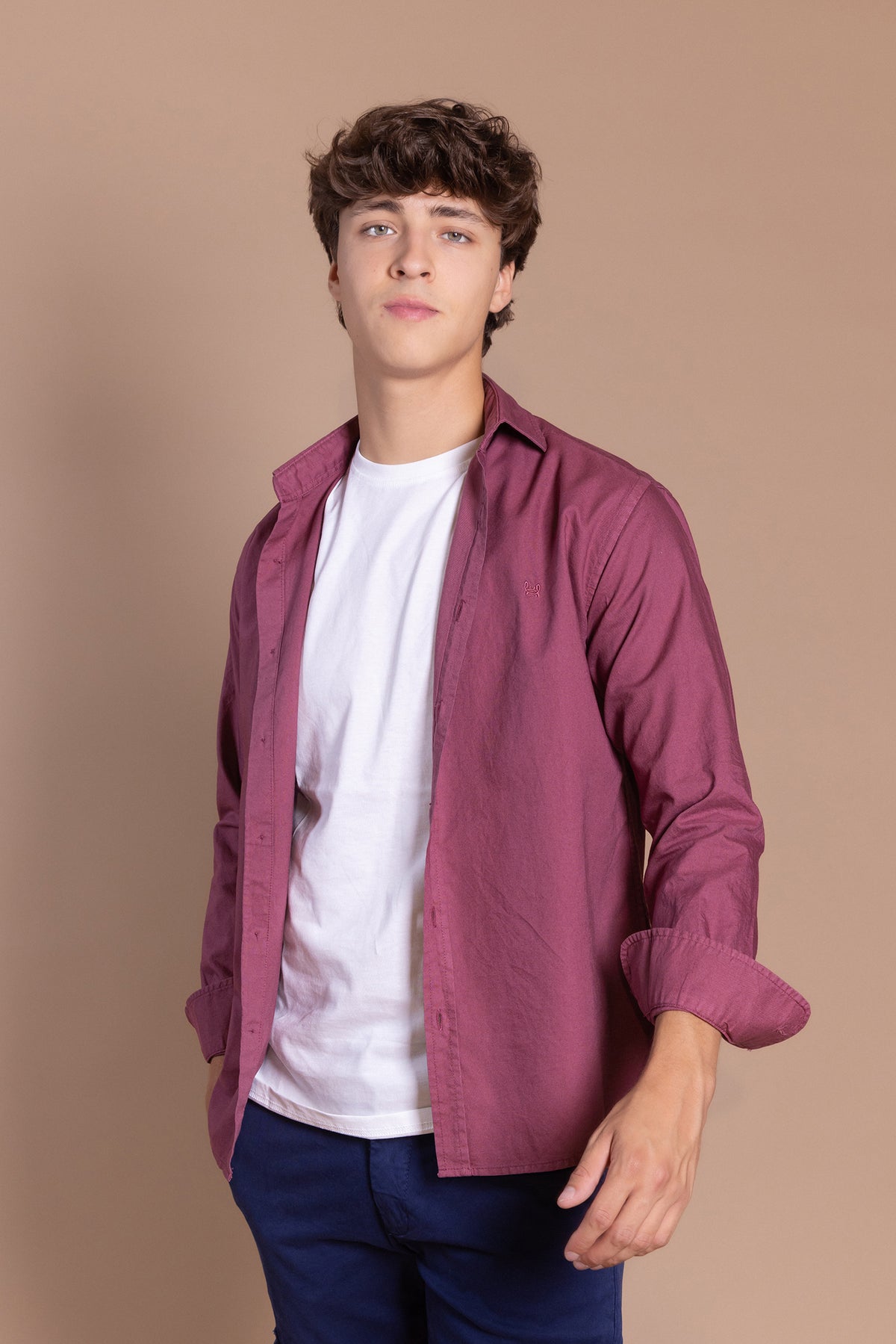 Camisa Oxford Burdeos | Garment Dyed