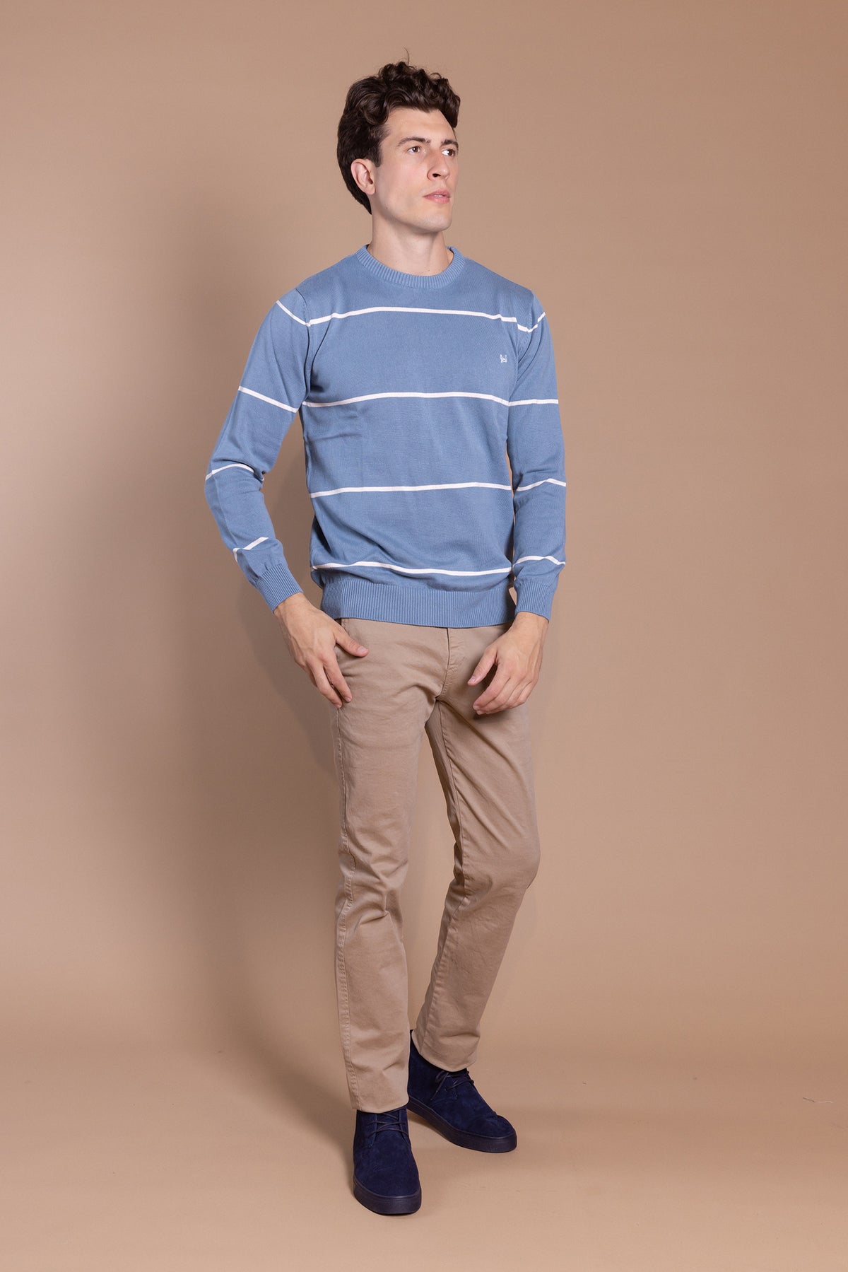 Jersey Raya Horizontal Azul Ácido
