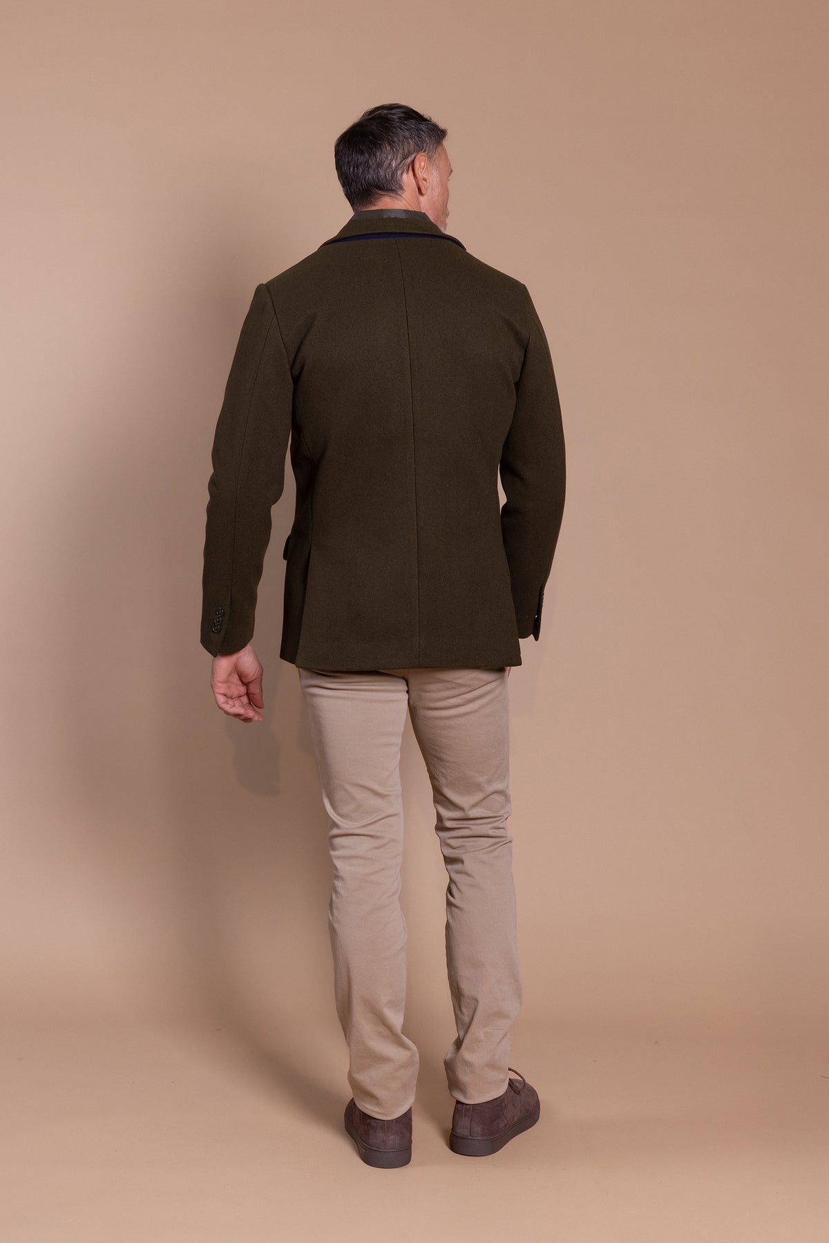 Americana Con Chaleco Desmontable Verde Kaki