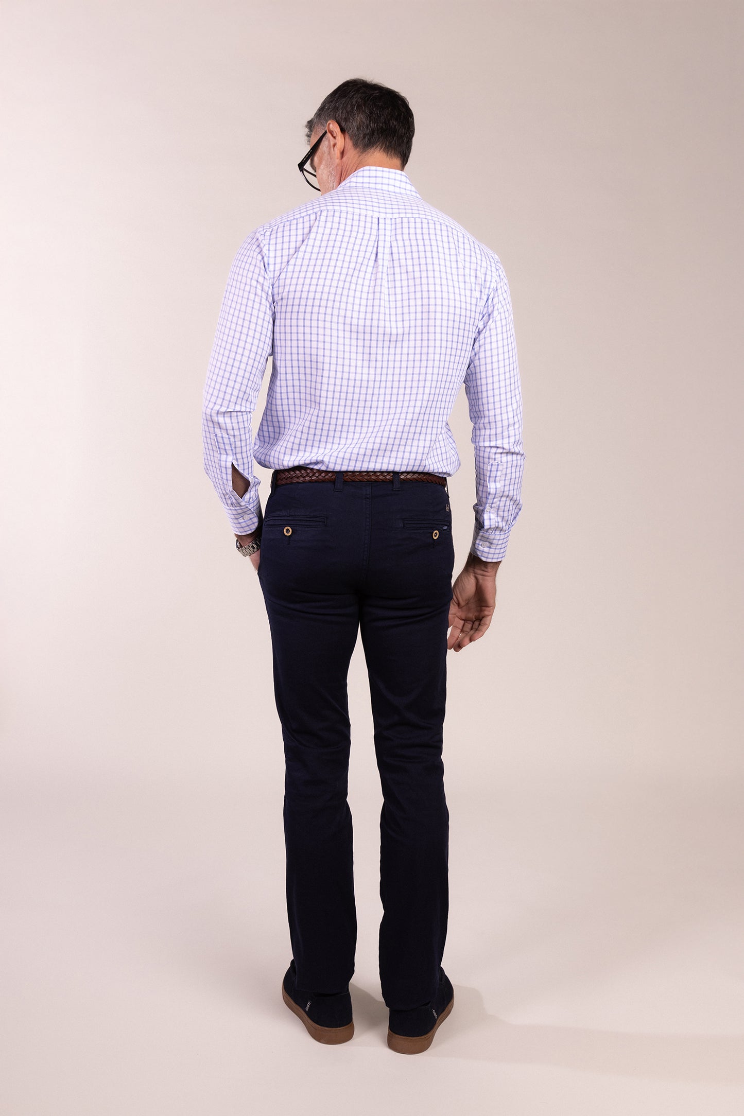 Camisa Cuadros Algodón Celeste | Eibar