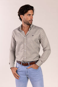 Camisa Cuadro Algodón Kaki | Santurce