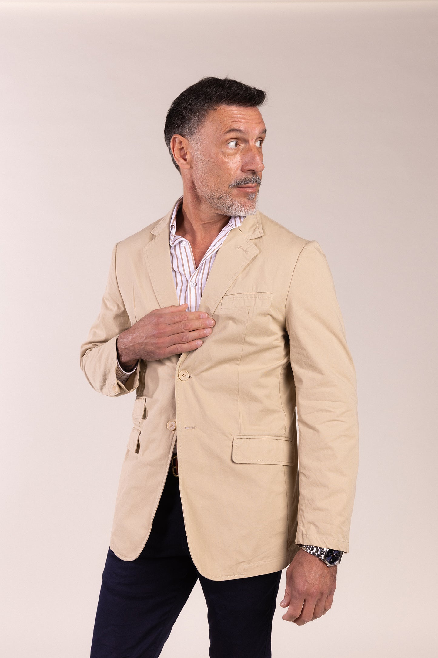 Americana Algodón Beige