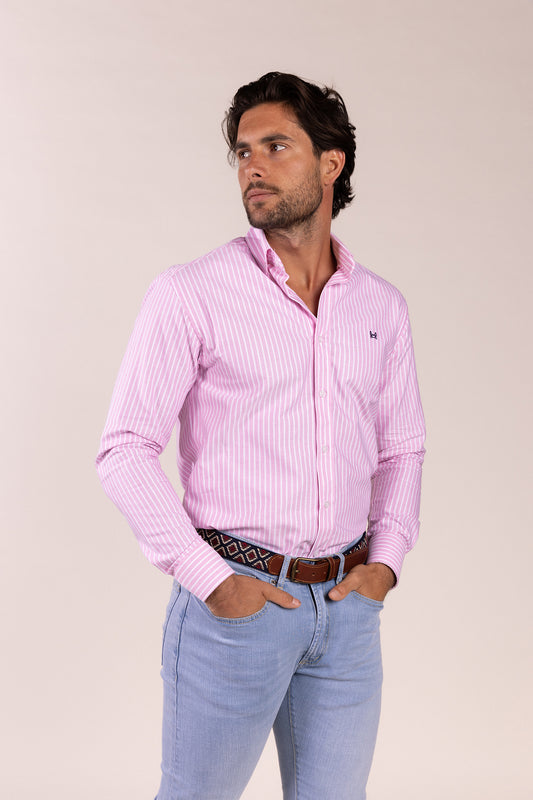 Camisa Rayas Oxford Rosa | Sevilla