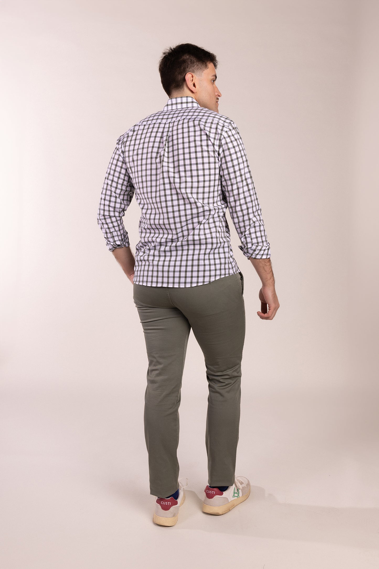 Camisa Cuadro Kaki | Santoña