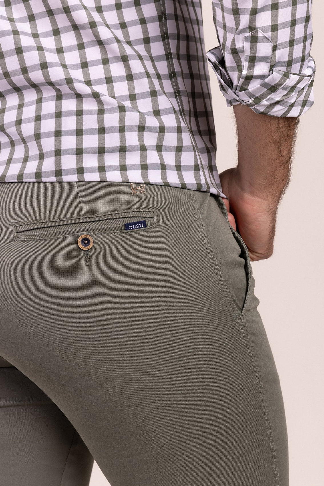 Camisa Cuadro Kaki | Santoña