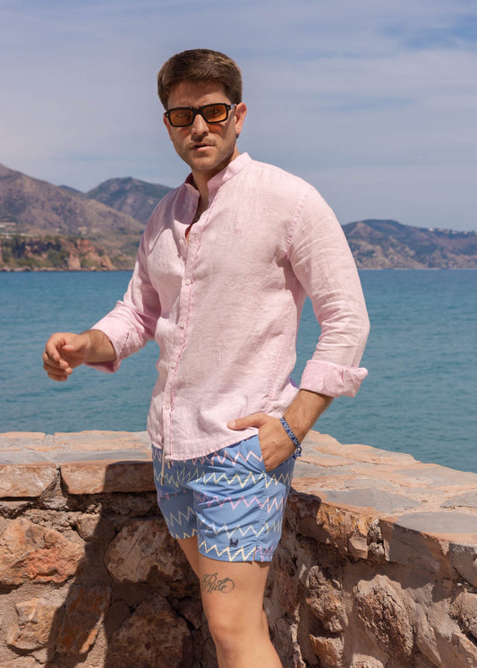 Camisa Lino Mao Rosa | Mallorca