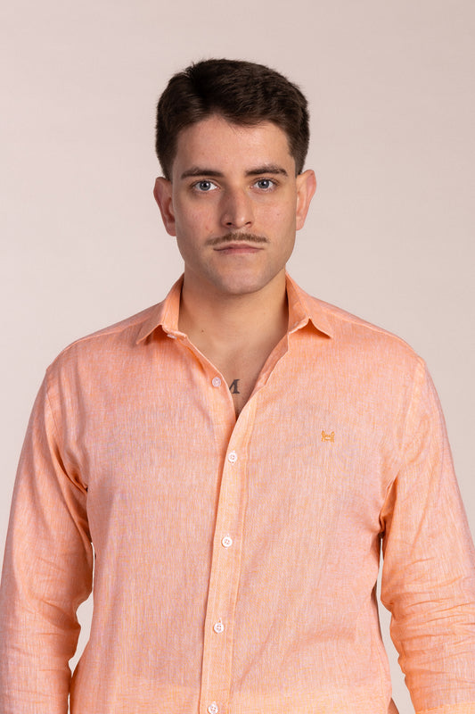 Camisa Lino Naranja | Ibiza