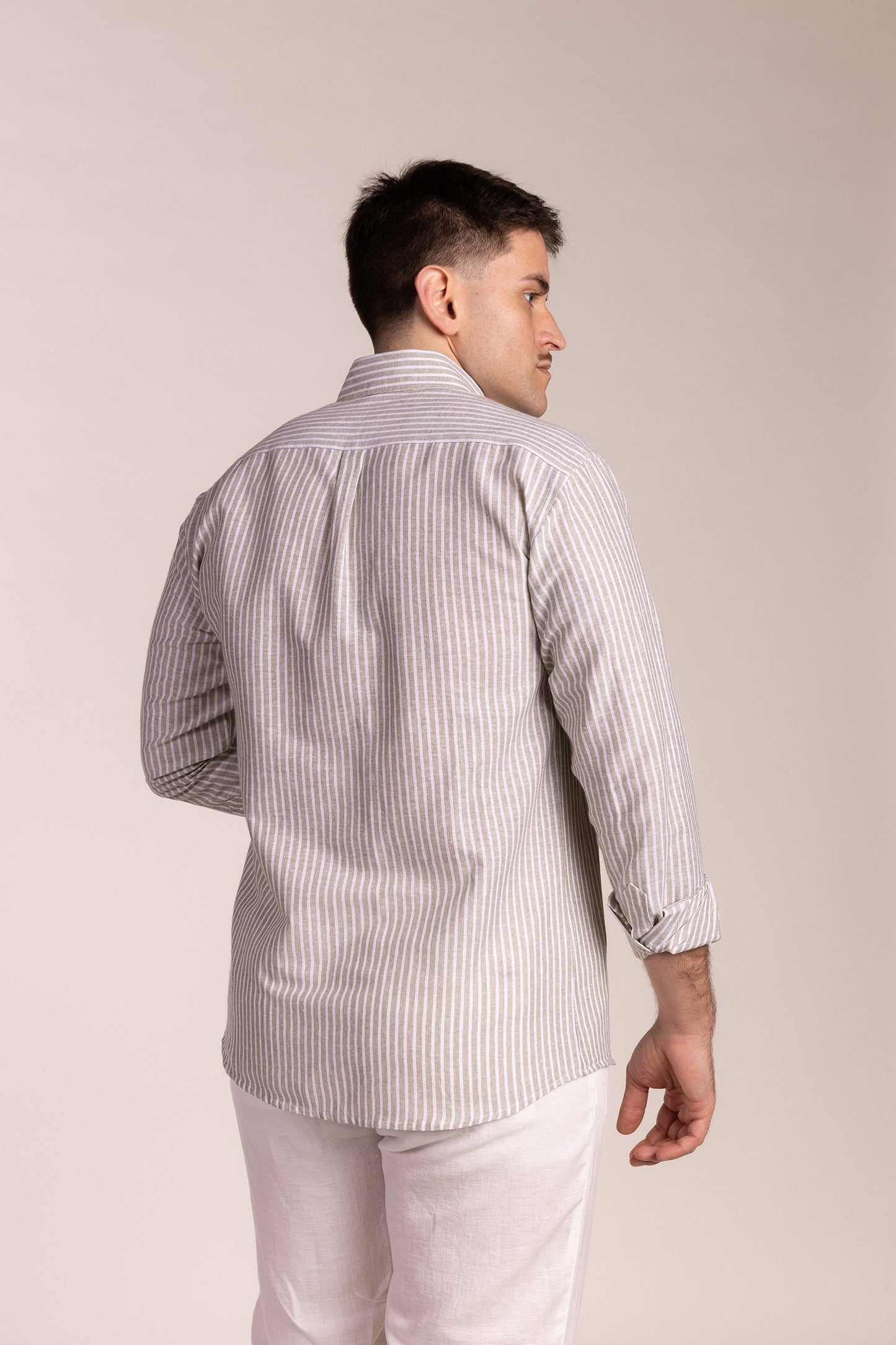 Camisa Lino Raya Kaki | Ubrique