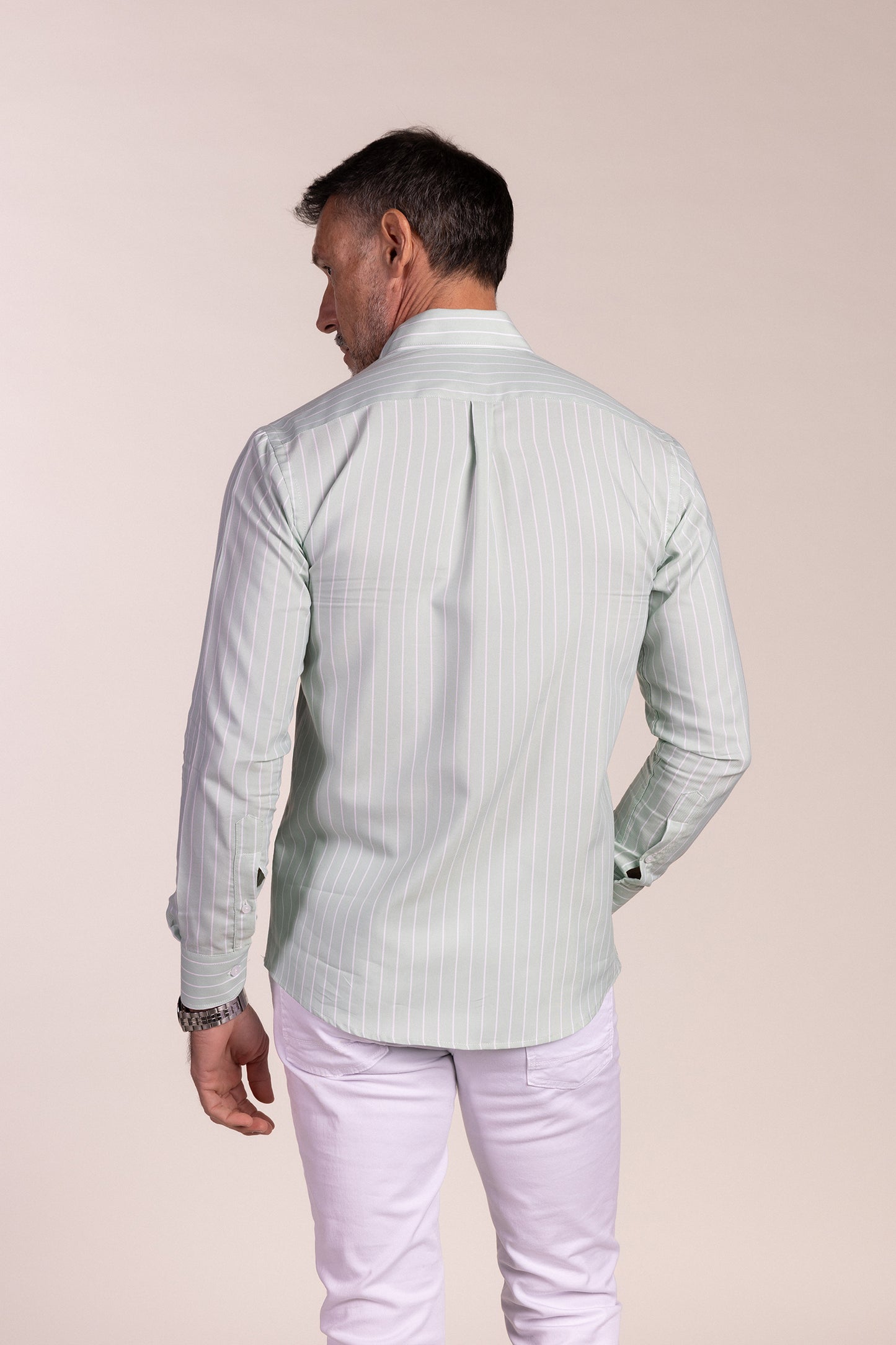 Camisa Rayas Verde Agua | Linares