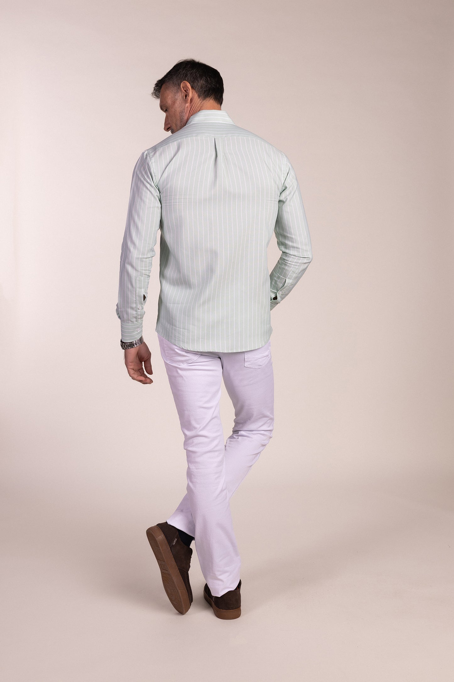 Camisa Rayas Verde Agua | Linares