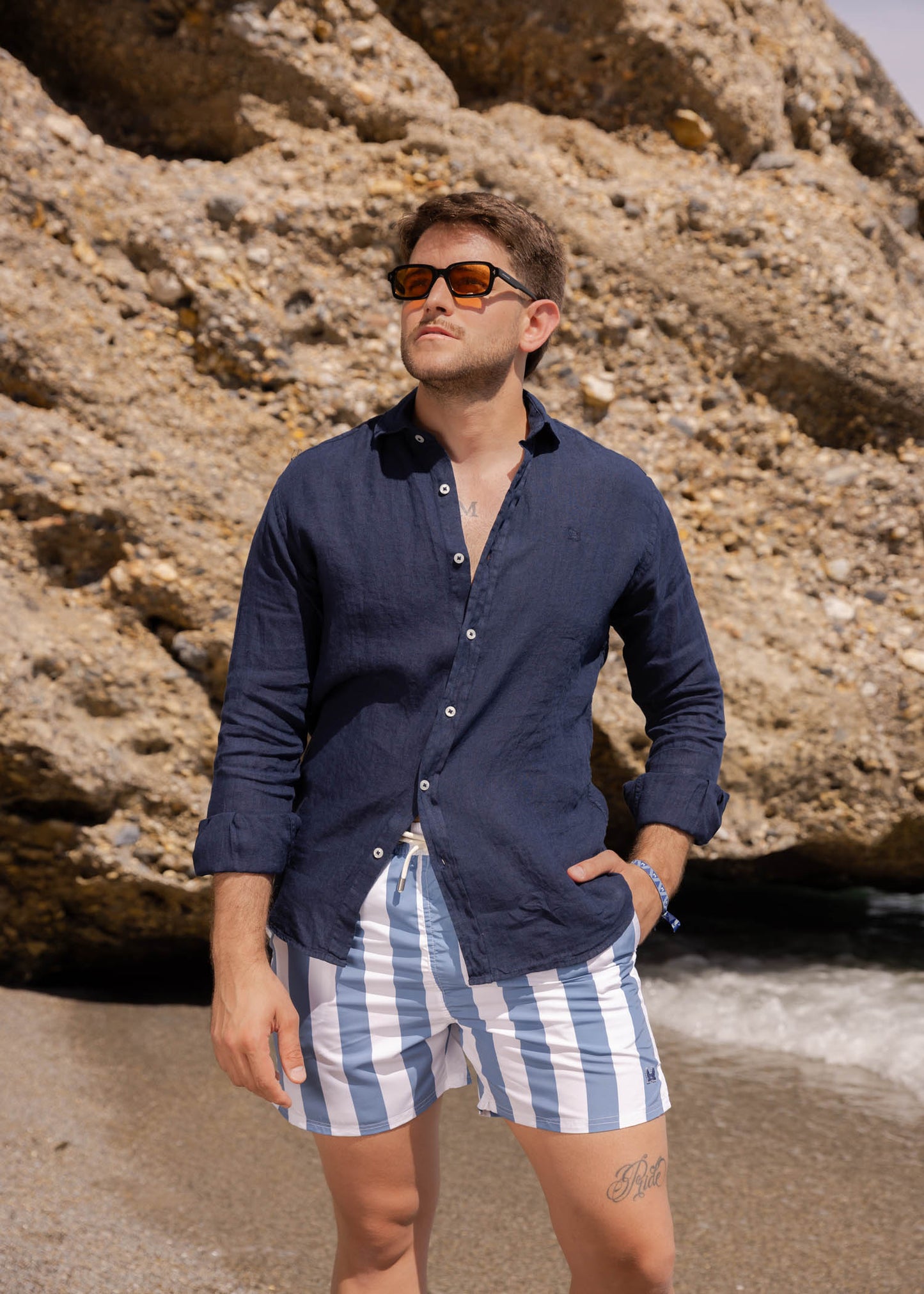 Camisa Lino Azul Marino | Lanzarote