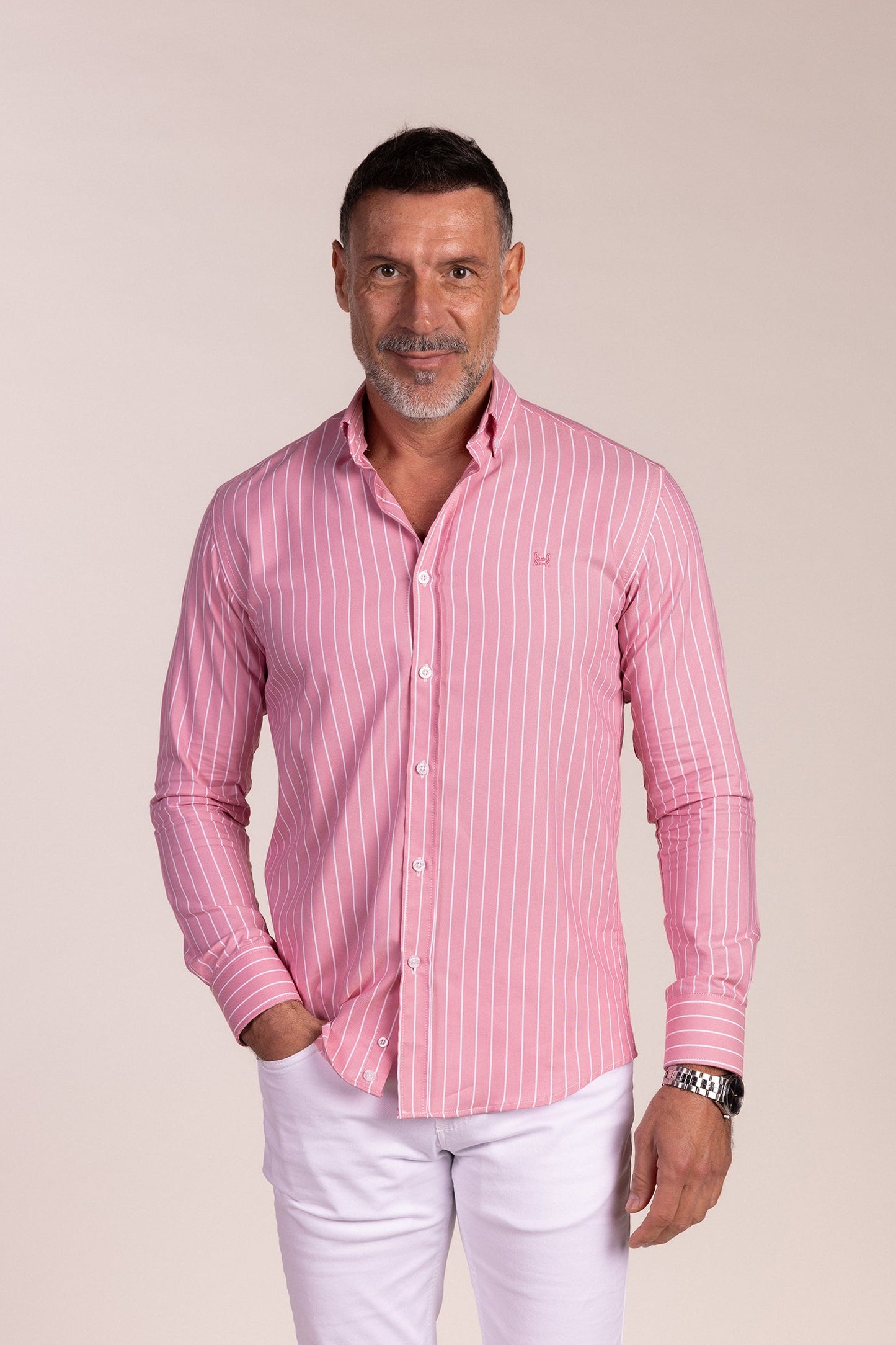 Camisa Rayas Rosa | Linares