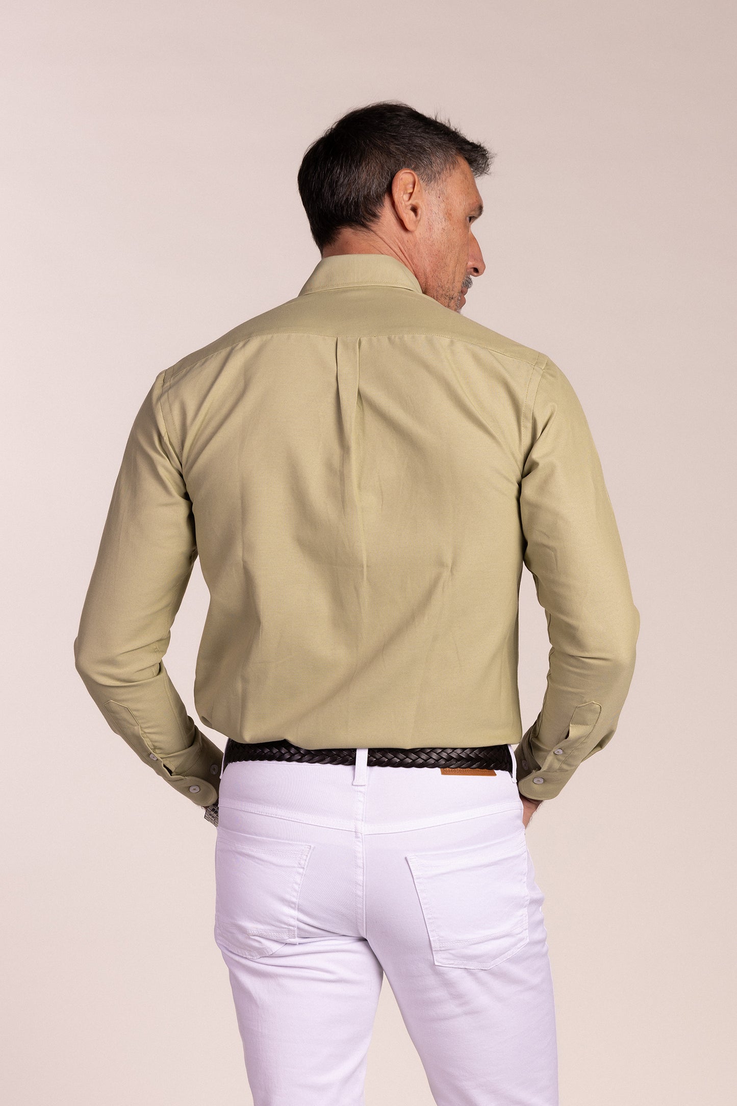 Camisa Lisa Oxford Oliva | Ronda