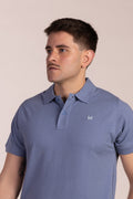 Polo Básico Manga Corta Azul Ácido
