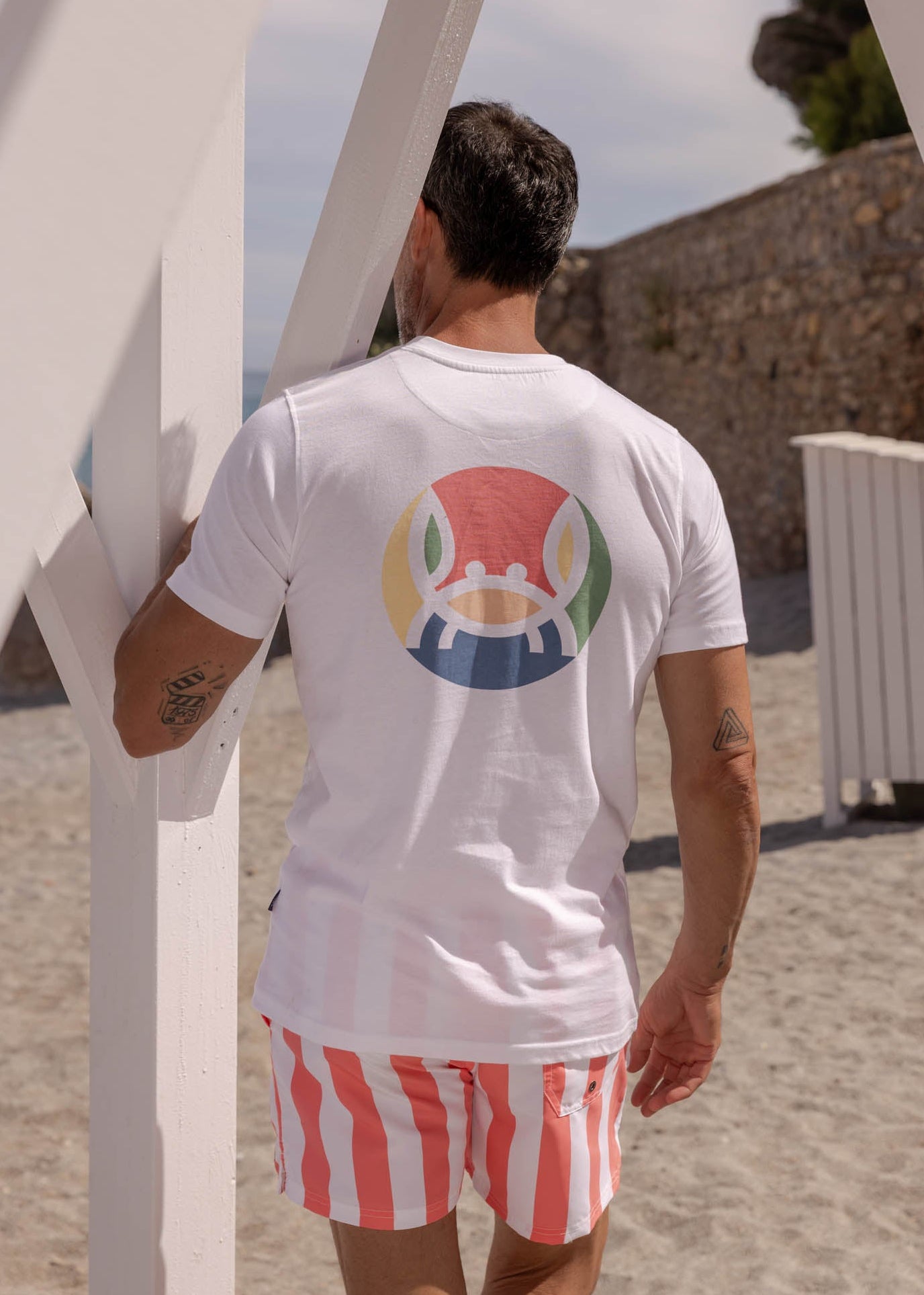 Camiseta Circulo Multicolor Blanca | Formentera