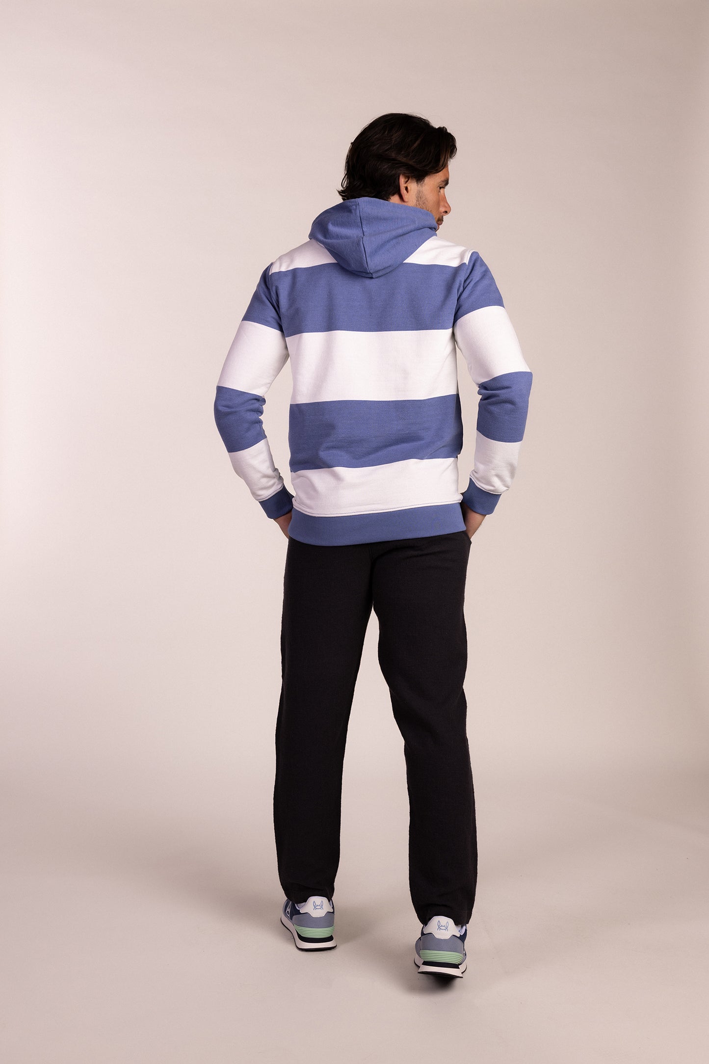 Sudadera Capucha Raya Azul Devin | Milán