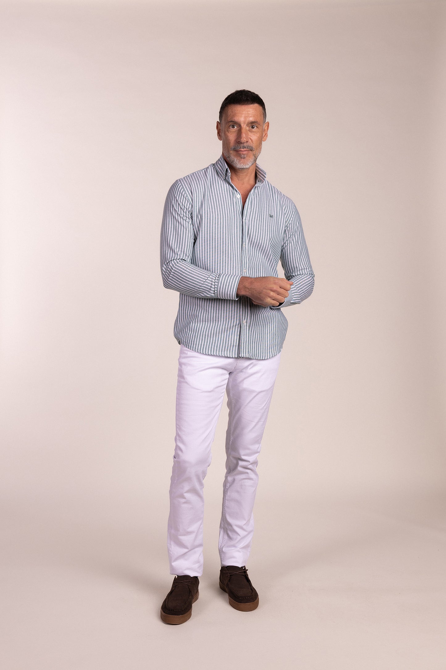 Camisa Rayas Oxford Verde | Sevilla