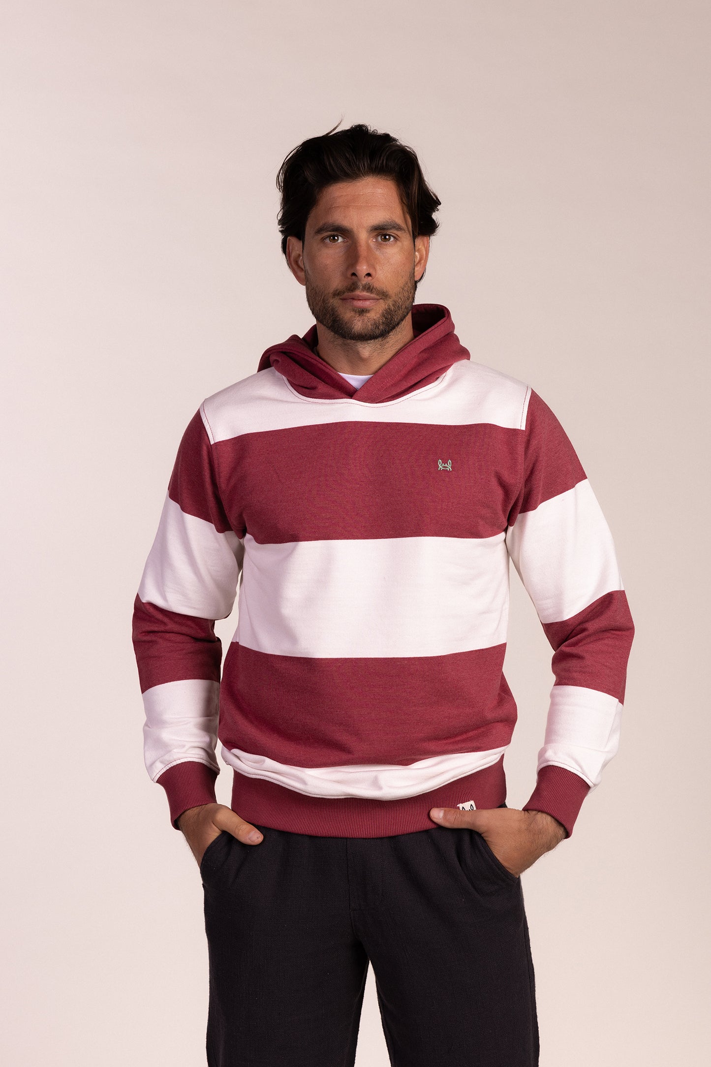 Sudadera Capucha Raya Rojo | Milán
