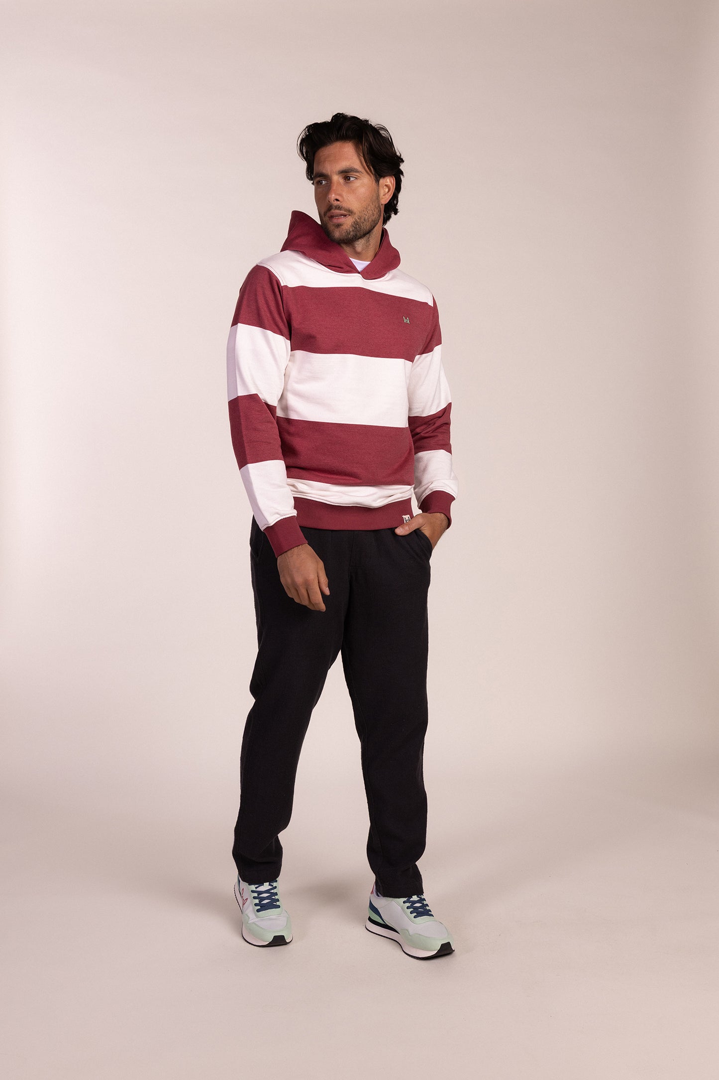 Sudadera Capucha Raya Rojo | Milán