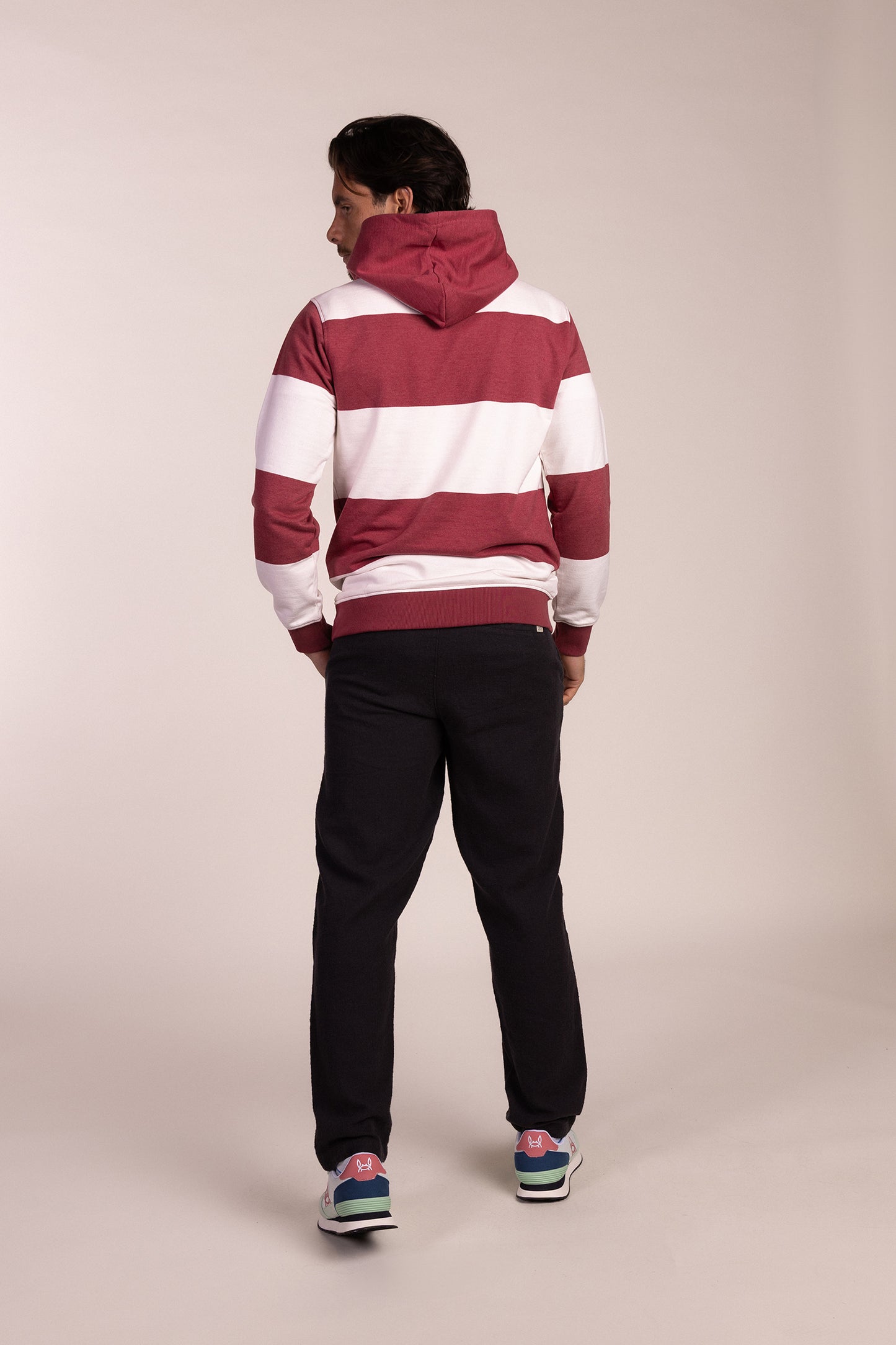 Sudadera Capucha Raya Rojo | Milán
