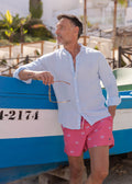 Camisa Lino Mao Celeste | Mallorca