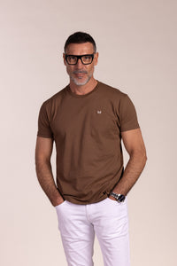 Camiseta Básica Manga Corta Marrón