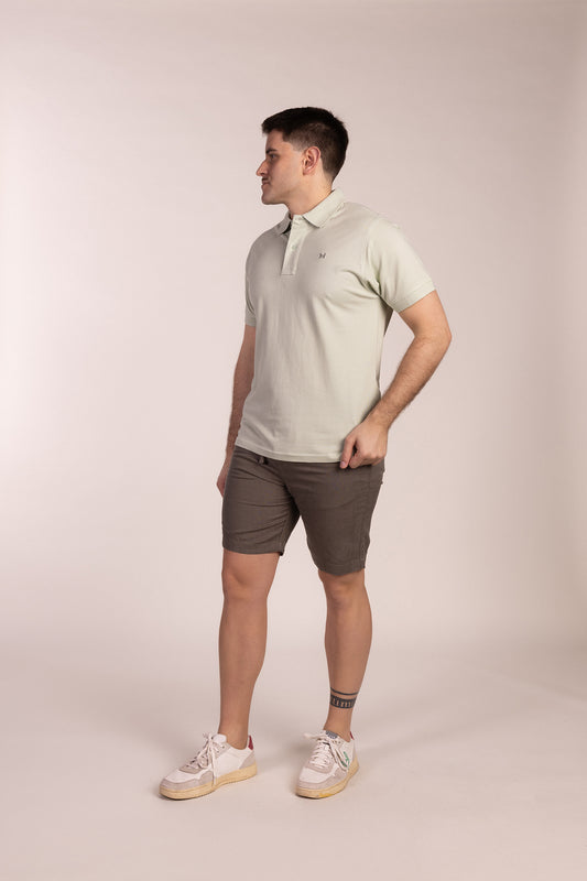 Polo Básico Manga Corta Verde Pastel