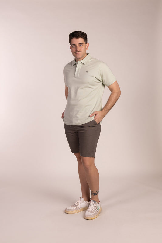Polo Básico Manga Corta Verde Pastel