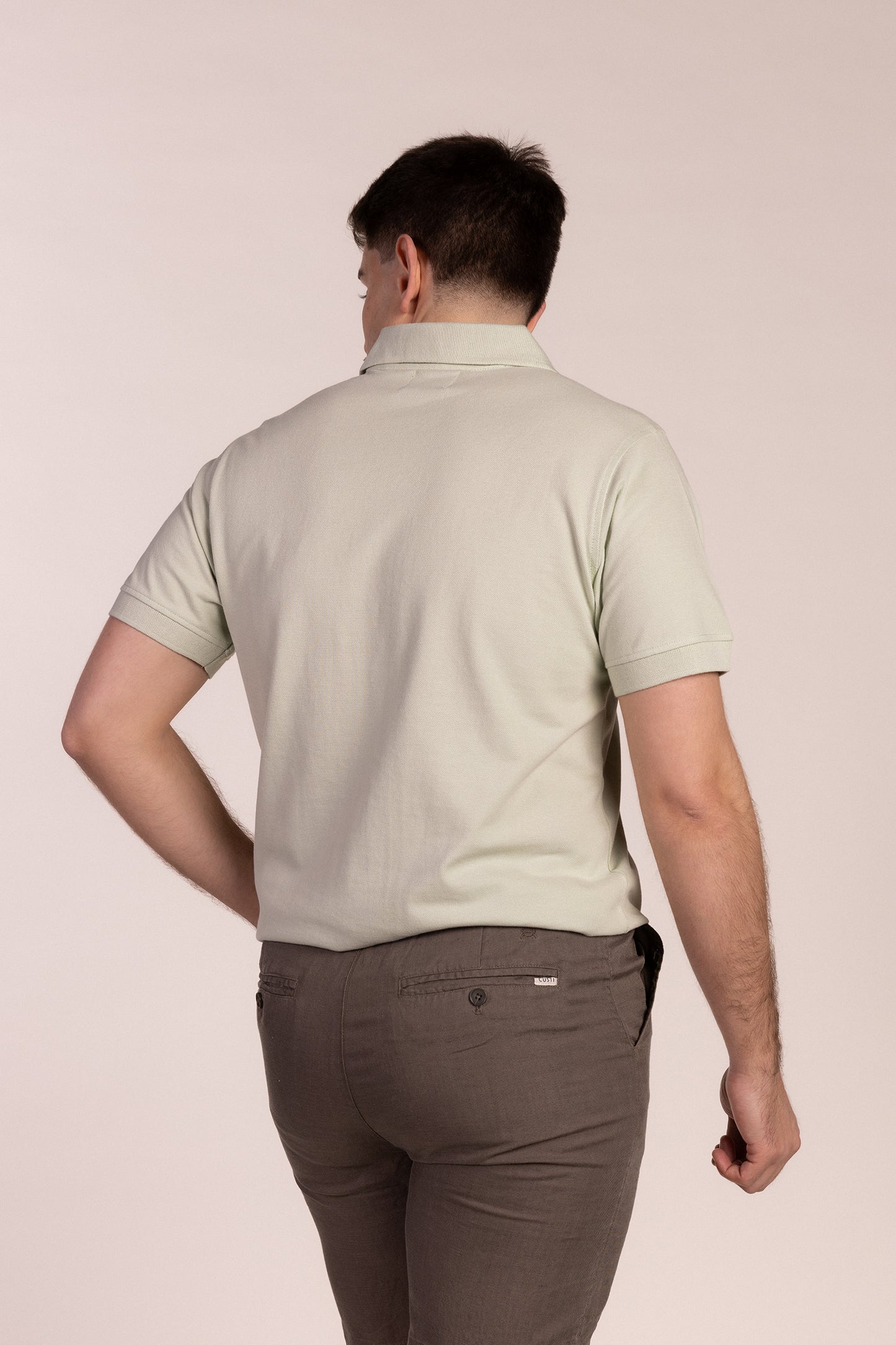 Polo Básico Manga Corta Verde Pastel