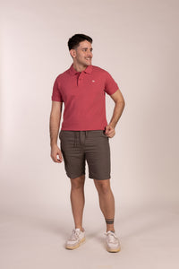 Polo Básico Manga Corta Burdeos