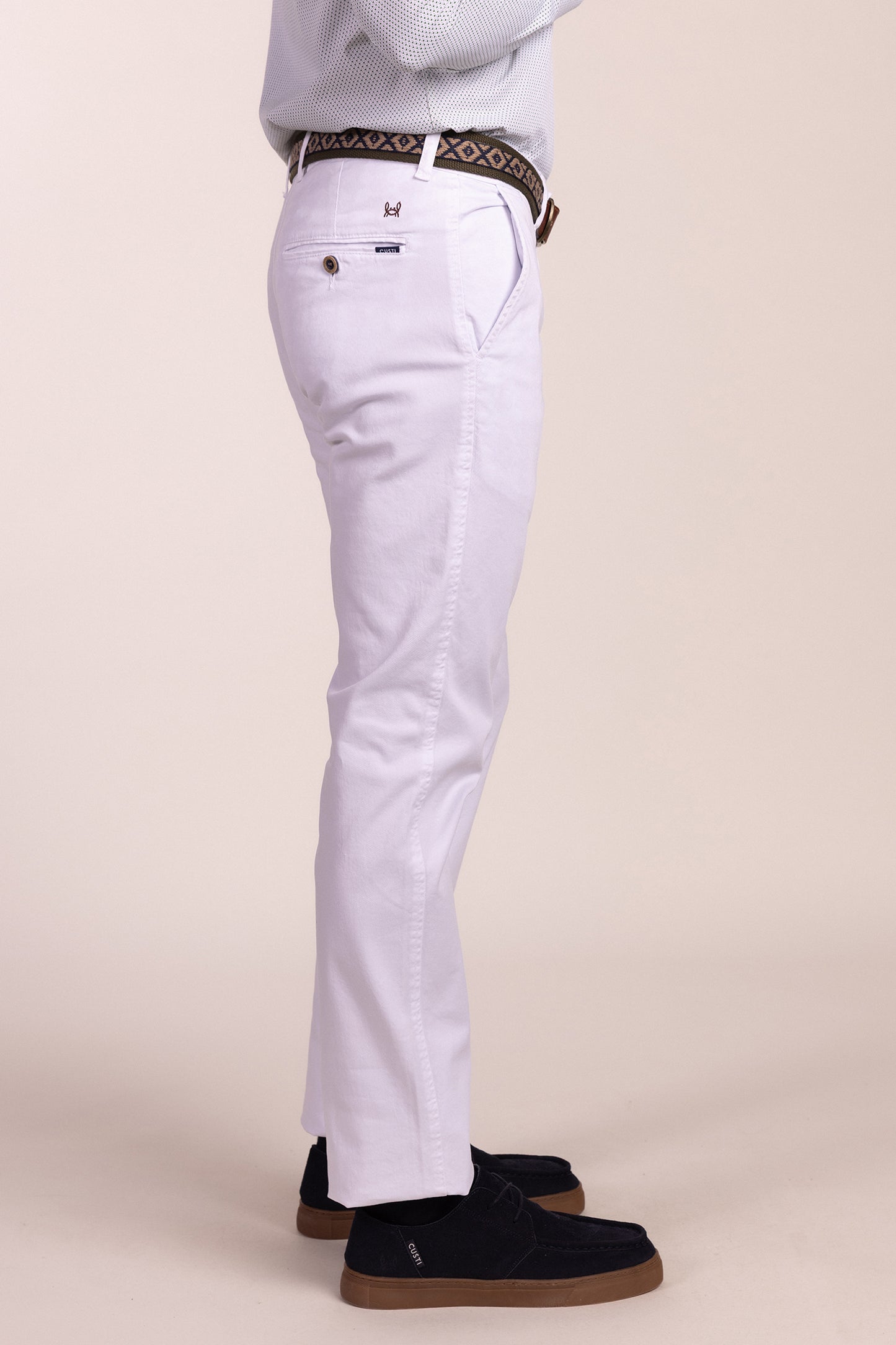 Pantalón Chino Elástico Blanco | Jesulín