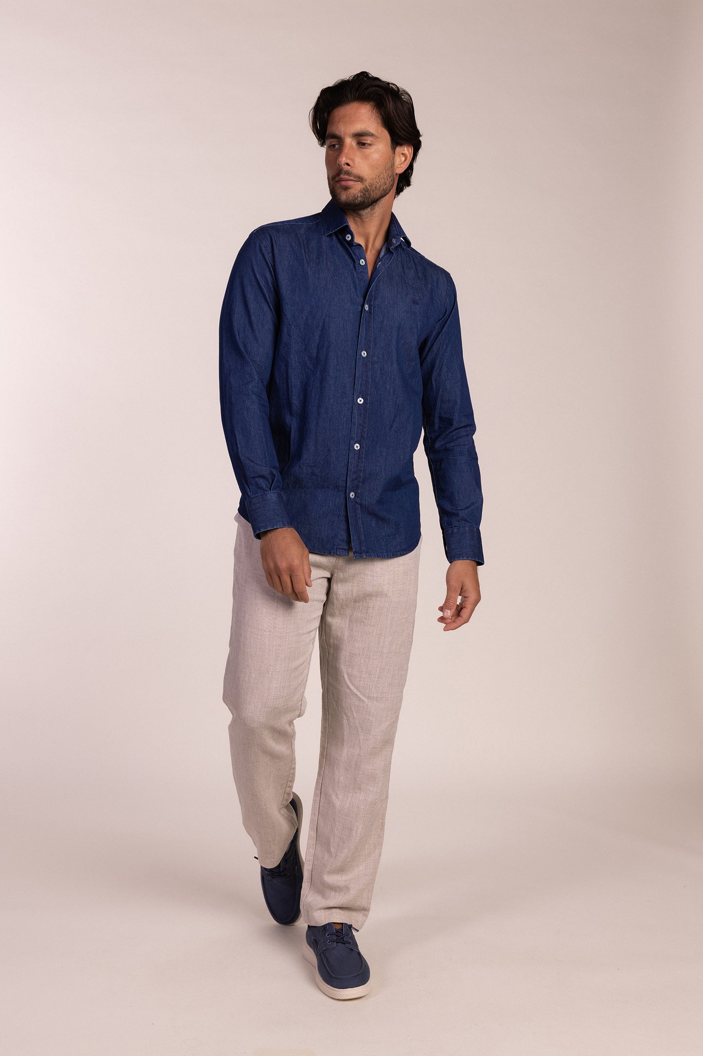 Camisa Sport Vaquera Azul Oscuro