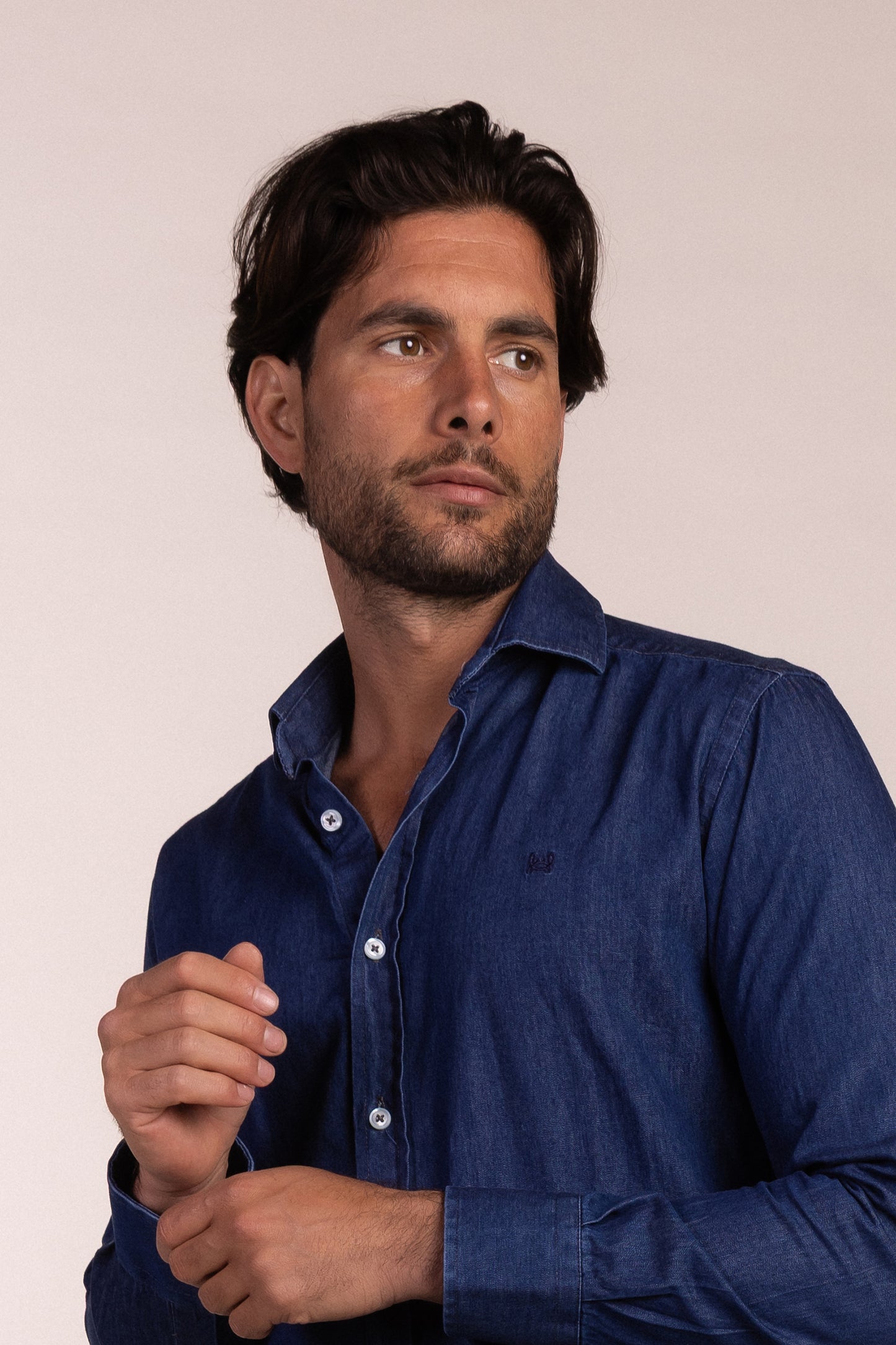 Camisa Sport Vaquera Azul Oscuro