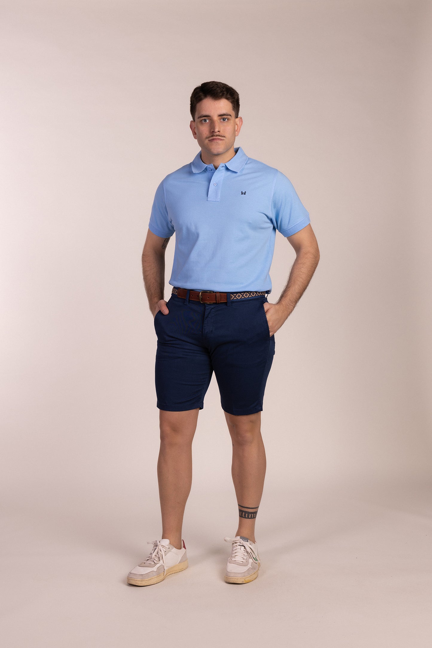 Polo Básico Manga Corta Azul Celeste